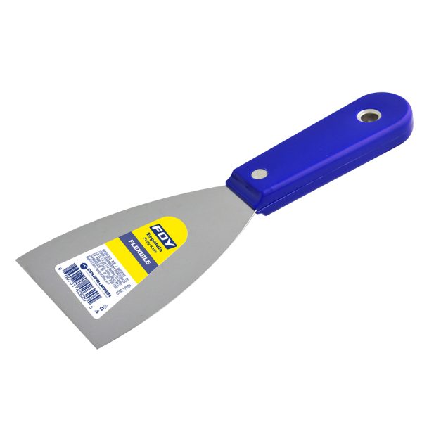 142621 - Espátula flexible de acero de alto carbón con mango plástico 3" Foy