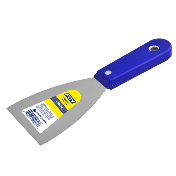 142624.jpg 142624 - Espátula rígida de acero de alto carbón con mango plástico 3" Foy