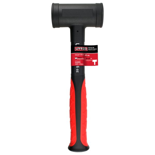 1426FG - Mazo de golpe seco tapas fijas con mango Rubber grip de 10-1/8", 26 oz Urrea