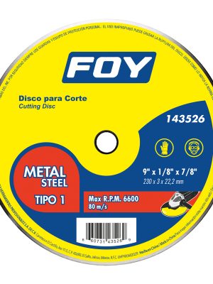 143527.jpg 143527 - Disco abrasivo tipo 1 para metal 14" x 3.2 mm Foy