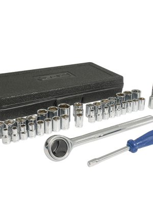 144006.jpg 144006 - Juego combinado de herramienta 38 piezas, con estuche plástico Foy