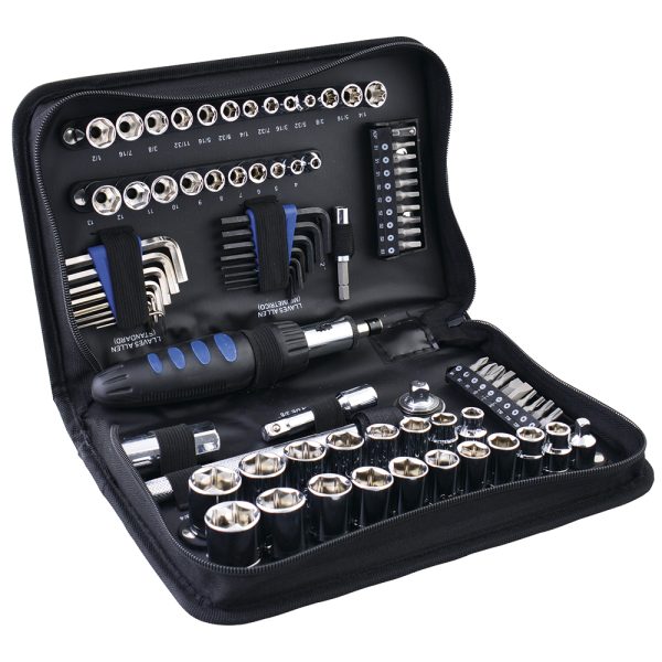 144023 - Juego combinado de herramienta 83 piezas, con estuche plástico Foy