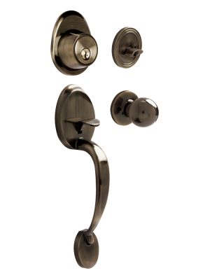 14GA - Gatillo ovalado sólido para entrada función sencilla, latón antiguo, visual Lock