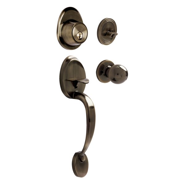 14GA - Gatillo ovalado sólido para entrada función sencilla, latón antiguo, visual Lock