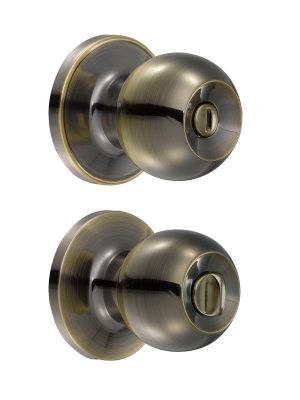 14PO.jpg 14PO - Pomo tubular bola función baño, latón antiguo, llave estándar, blíster Lock