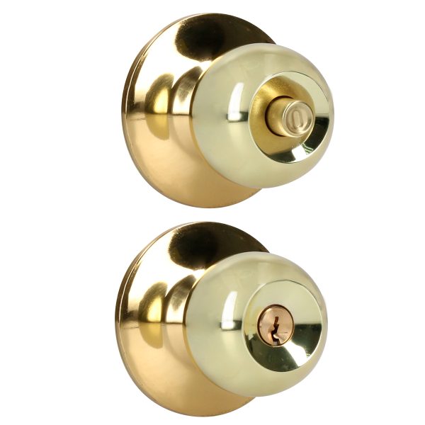 14POP.jpg 14POP - Pomo cilíndrico bola función recámara, latón brillante, llave estándar, blíster Prolok