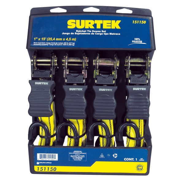 151150 - Juego de sujetadores tipo matraca, 4 piezas Surtek