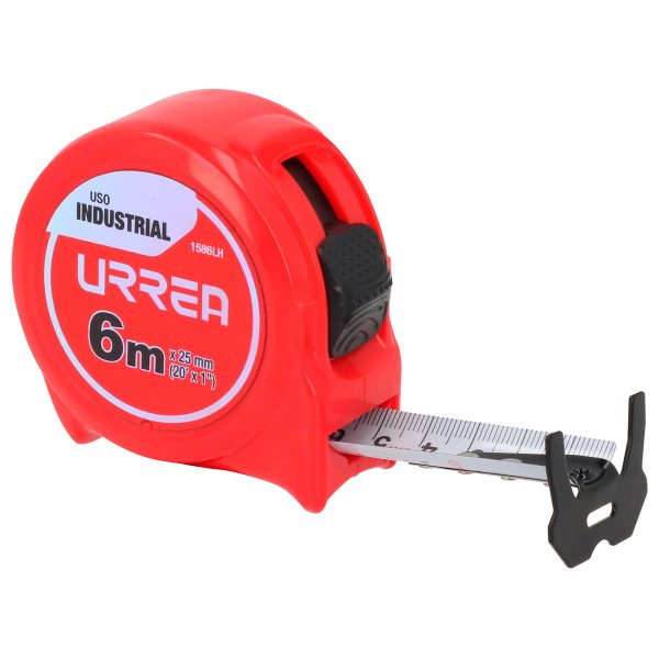 1586LH - Flexómetro con carcasa de plástico 6 m x 25 mm en blíster Urrea