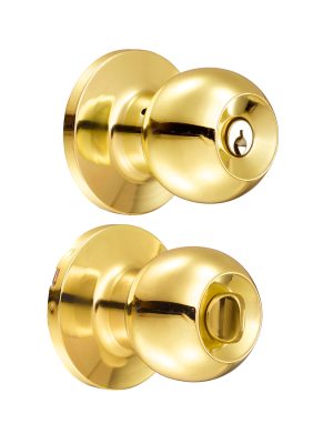 16PO.jpg 16PO - Pomo tubular bola función recámara, latón brillante, llave estándar, blíster Lock