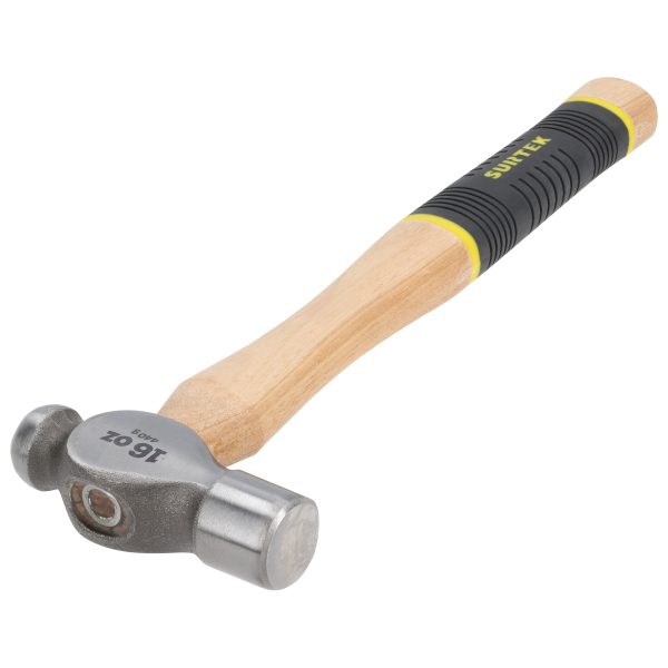 16SG - Martillo pulido de bola con mango de madera con grip de 13", 16 oz Surtek