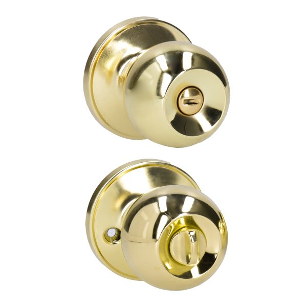 17PO - Pomo tubular bola función baño, latón brillante, blíster Lock