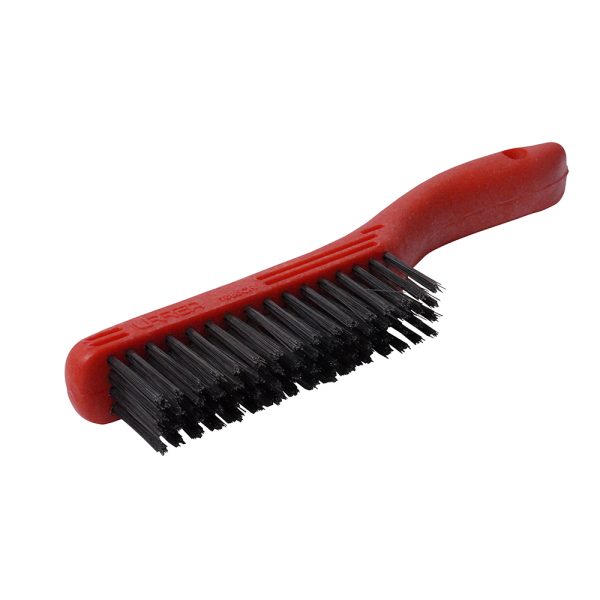 1885CR.jpg 1885CR - Cepillo de alambre de acero reforzado con 4x16 filas de pinceles con mango Urrea