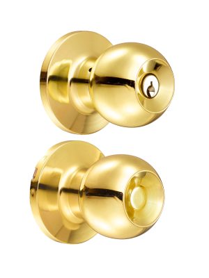 18PO.jpg 18PO - Pomo tubular bola función entrada, latón brillante, llave estándar, blíster Lock