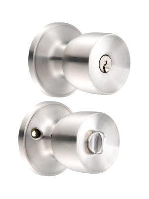 19PO.jpg 19PO - Pomo tubular copa recta función recámara, acero inoxidable, llave estándar, blíster Lock