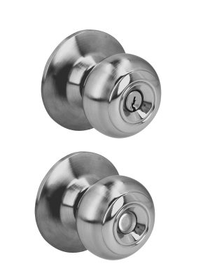 22POP - Pomo cilíndrico ovalado función entrada, acero inoxidable, llave estándar, blíster Prolok