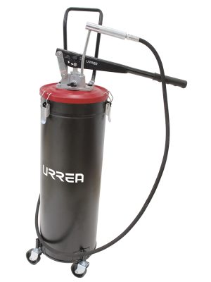 23622.jpg 23622 - Inyector de grasa con cubeta de palanca con ruedas de 20 kg, 4,000 PSI Urrea