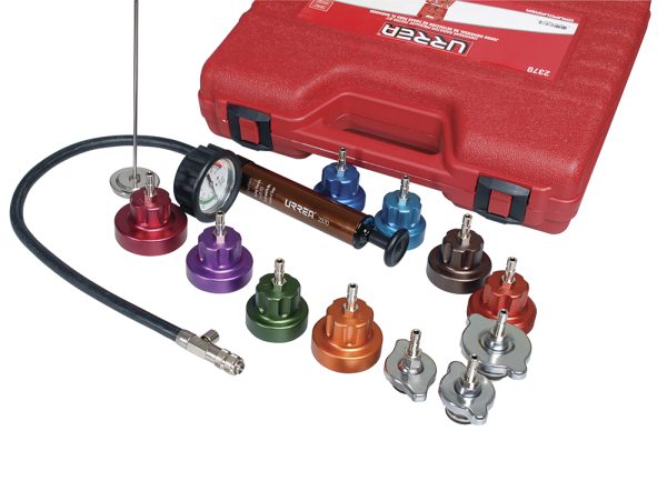 2370 - Juego para detección de fugas en radiador, 14 piezas Urrea