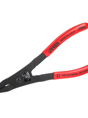 250G - Pinza para anillos de retención con mango rubber grip punta plana 8-3/4" Urrea