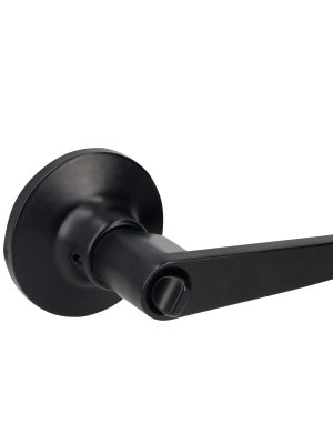 25MA - Manija tubular recta función recámara, negra, llave estándar, blíster Lock