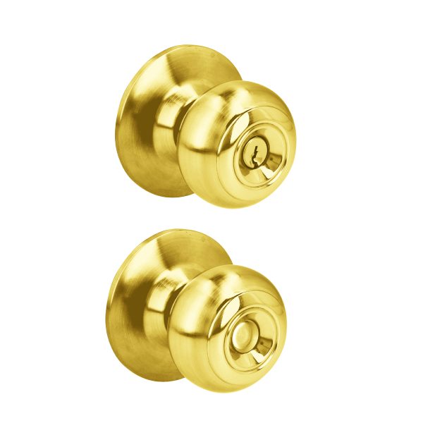 25POP.jpg 25POP - Pomo cilíndrico ovalado función entrada, latón brillante, llave estándar, blíster Prolok