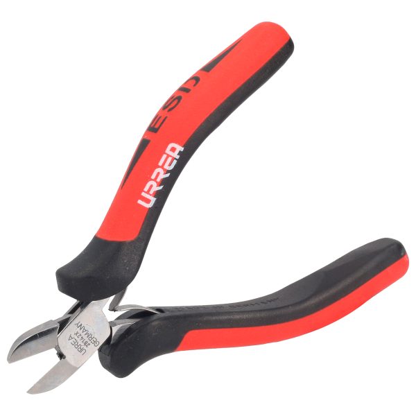 28142X - Pinza para electrónica con mango antiestático corte diagonal de 4-1/2" punta delgada Urrea