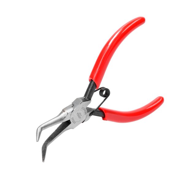 28520 - Pinza para electrónica con mango rubber grip de 5-11/32" punta aguja doblada 45° Urrea
