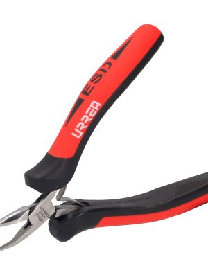 28520X.jpg 28520X - Pinza para electrónica con mango antiestático de 5" punta larga doblada a 45° Urrea