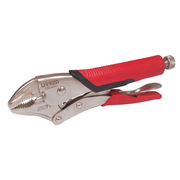 292WRG.jpg 292WRG - Pinza de presión con mango bimaterial de 10" quijada curva Urrea