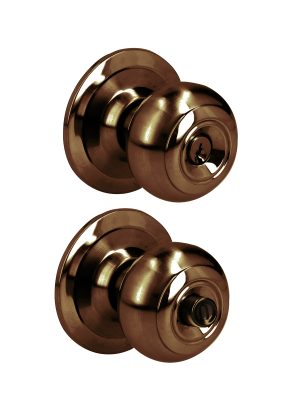 29POP - Pomo cilíndrico ovalado función recámara, latón antiguo, llave estándar, blíster Prolok