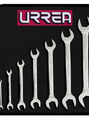 3000C - Juego de llaves españolas pulido espejo en pulgadas, 7 piezas en estuche Urrea