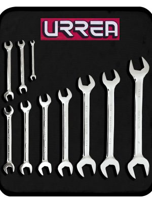 3000D - Juego de llaves españolas pulido espejo en pulgadas, 10 piezas en estuche Urrea