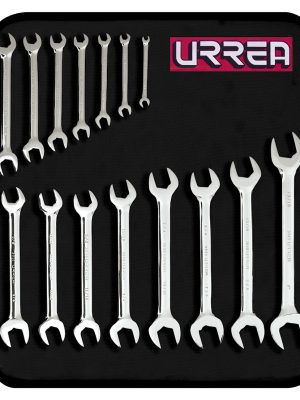 3000G - Juego de llaves españolas pulido espejo en pulgadas, 15 piezas en estuche Urrea