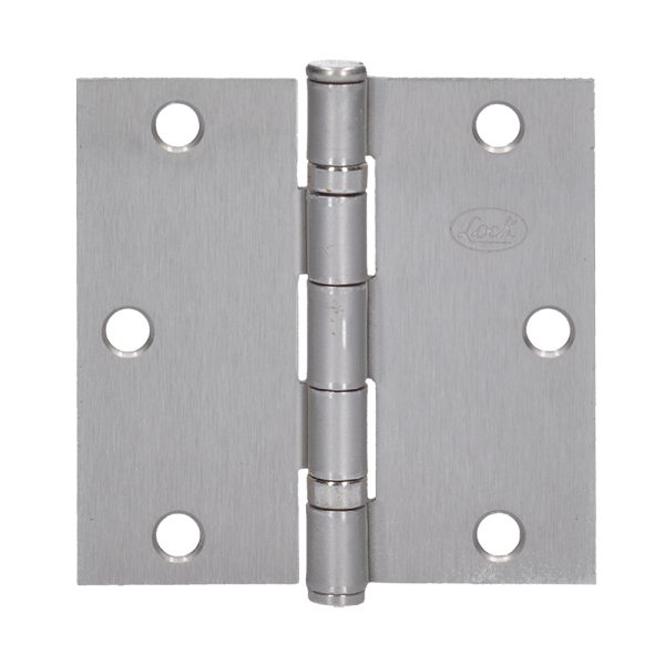 33BL - Bisagra cuadrada arquitectónica con balero de acero níquel satinado 4" x 4" Lock