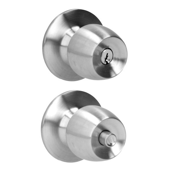 35POP - Pomo cilíndrico media copa función recámara, acero inoxidable, llave estándar, blíster Prolok