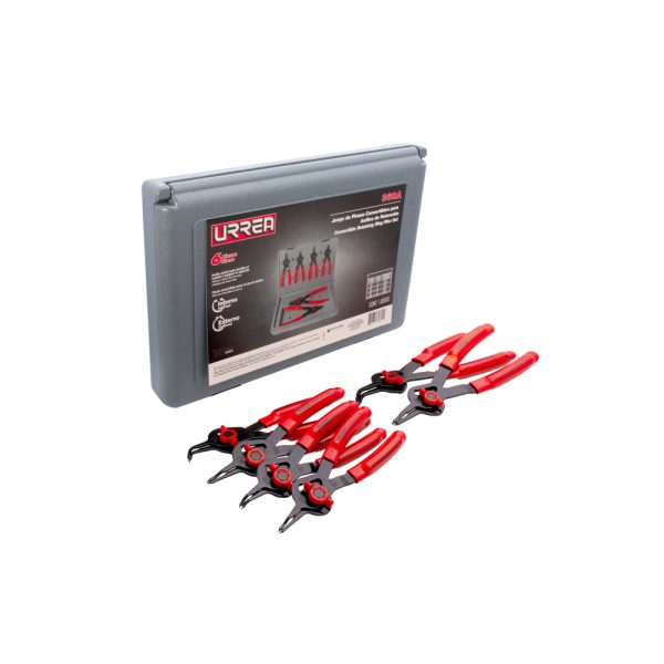 360A - Juego de pinzas para anillos de retención convertibles con mariposa, 6 piezas Urrea