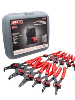 360B - Juego de pinzas para anillos de retención convertibles con mariposa, 12 piezas Urrea