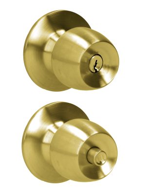 38POP.jpg 38POP - Pomo cilíndrico media copa función recámara, latón brillante, llave estándar, blíster Prolok