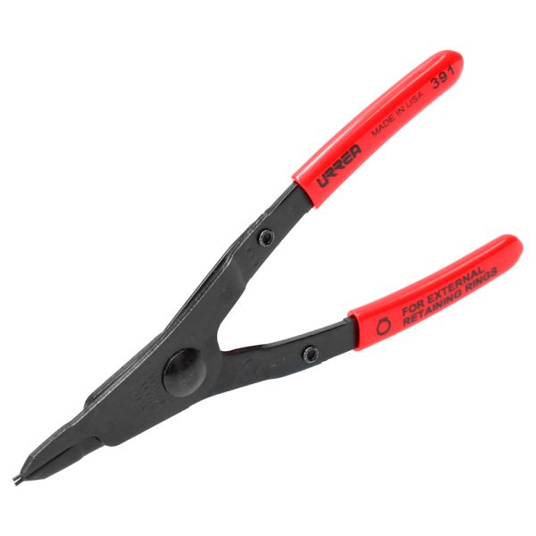 391 - Pinza para anillos de retención con mango rubber grip fijas tipo externo ángulo de 0° Urrea