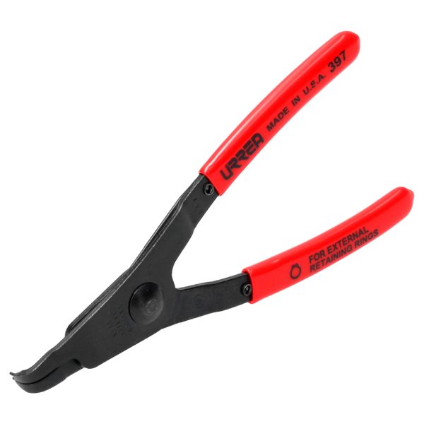 397 - Pinza para anillos de retención con mango rubber grip fijas tipo externo ángulo de 90° Urrea