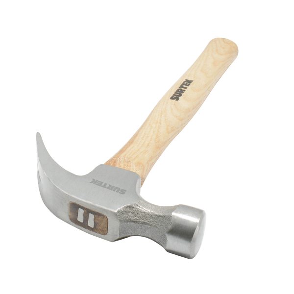 407 - Martillo de uña curva con mango de madera de 11", 8 oz Surtek