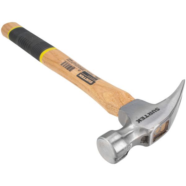 408RG - Martillo de uña curva pulido con mango de madera, 16 oz Surtek