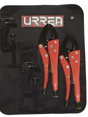 4100C.jpg 4100C - Juego de pinzas de presión con soporte para banco, 2 piezas Urrea