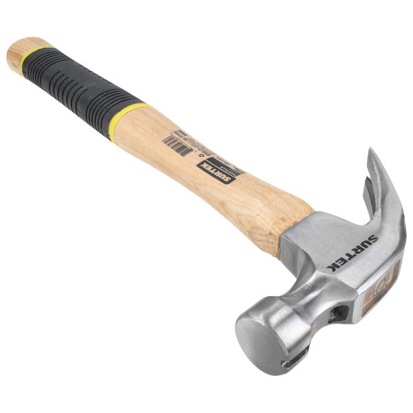 416CG - Martillo de uña curva pulido con mango de madera, 20 oz Surtek