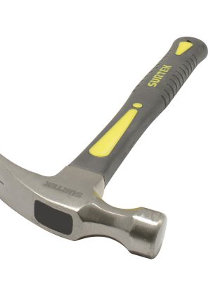 416FR - Martillo de uña recta con mango de fibra de vidrio de 14", 16 oz Surtek