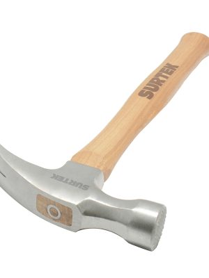 424CF - Martillo de uña recta con cabeza fresada con mango de madera de 16", 24 oz Surtek