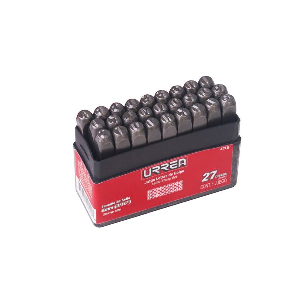 42L5.jpg 42L5 - Juego de letras de la "A" a la "Z" de golpe 5 mm, 27 piezas Urrea