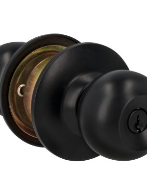 43POP - Pomo cilíndrico bola función entrada, acero negro, llave estándar Prolok