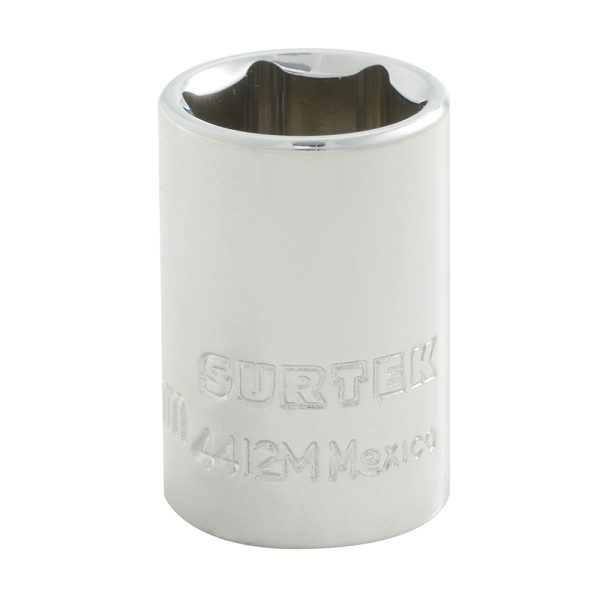 4412M - Dado cuadro de 1/4", 6 puntas, métrico, 12 mm Surtek