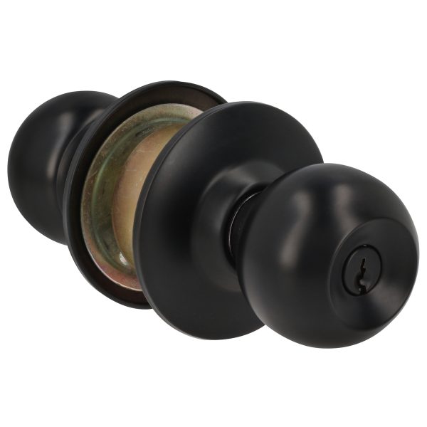 44POP - Pomo cilíndrico bola función recámara, acero negro, llave estándar Prolok