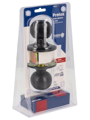 45POP - Pomo cilíndrico bola función baño, acero negro, llave estándar Prolok